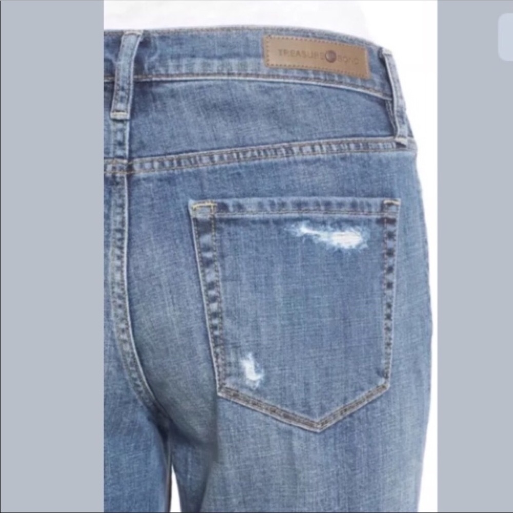 NWT TREASURE & BOND MID RISE BF CROP DISTRESSED - Picture 3 of 3